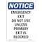 Signmission Safety Sign, OSHA Notice, 14" Height, Rigid Plastic, Emergency Exit Do Not Use Unless Sign, Portrait OS-NS-P-1014-V-11807 - alternate 1